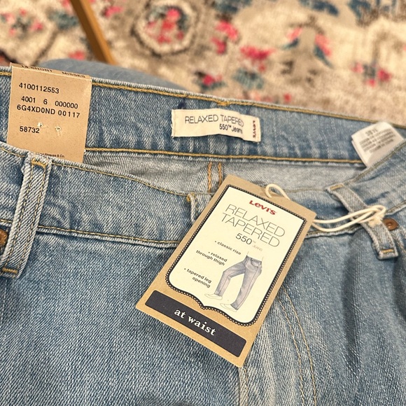 LEVIS RELAXED TAPERED 550 BLUE JEAN DENIM PANTS 14 SHORT - Picture 4 of 9